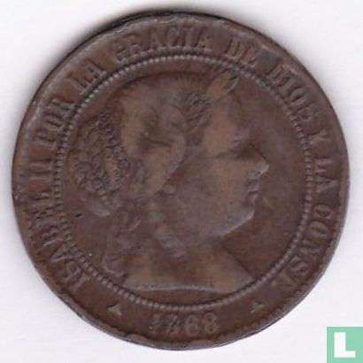 Spanje 2½ centimos de escudo 1868 (3-puntige ster) - Afbeelding 1
