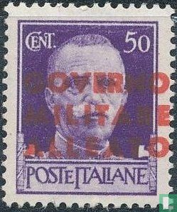 Italiaanse postzegels met opdruk GOVERNO MILITARE ALLEATO