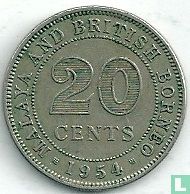 Malaisie et Bornéo Britannique 20 cents 1954 - Image 1