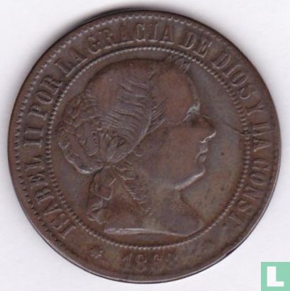 Espagne 5 centimos de escudo 1868 (étoile à 7 pointes) - Image 1