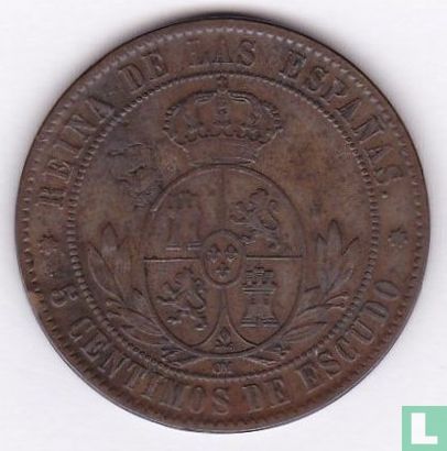 Espagne 5 centimos de escudo 1868 (étoile à 7 pointes) - Image 2