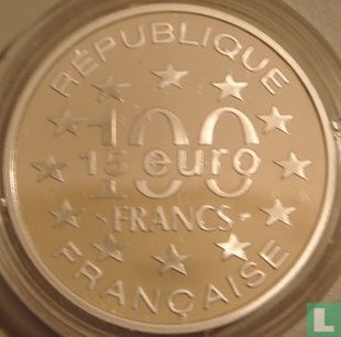 Frankrijk 100 francs 1996 / 15 euro (PROOF) "Magere brug Amsterdam" - Afbeelding 2