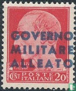 Italiaanse postzegels met opdruk GOVERNO MILITARE ALLEATO