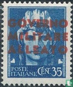 Italienische Briefmarken mit Aufdruck GOVERNO MILITARE ALLEATO