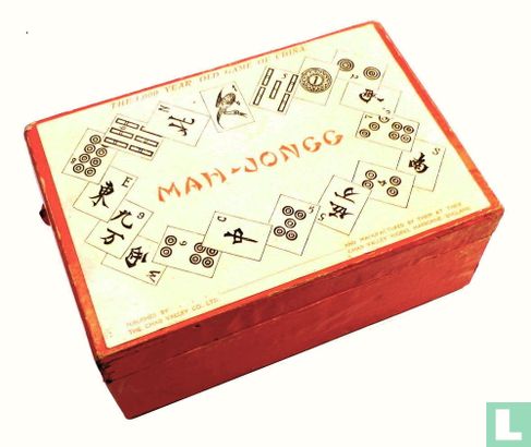 Mah Jongg Chad Valley Kartonnen rode 5-laden doos met vast deksel (kleine fiches) - Bild 1