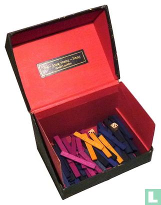 Mah Jongg Europees Kartonnen hoog doosje met laatjes en gouden etiket - Image 2