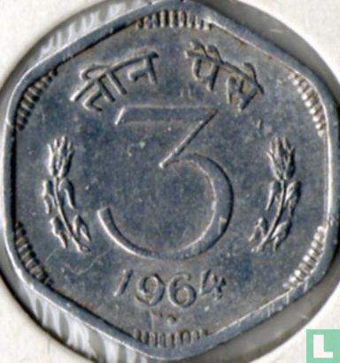 India 3 paise 1964 (Bombay) - Image 1