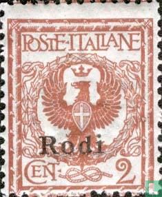 Italiaanse postzegels met opdruk RODI