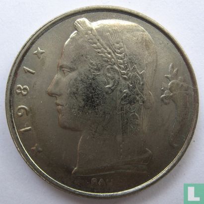 België 5 francs 1981 (FRA) - Afbeelding 1