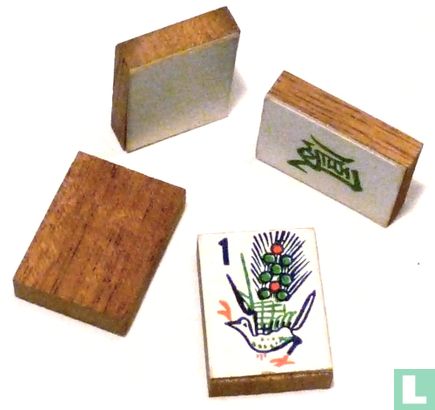 Mah Jongg Amerikaans Algemeen Kartonnen doos met alle stenen op etiket - Bild 3