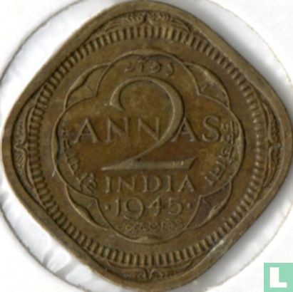 British India 2 annas 1945 (Bombay) - Image 1