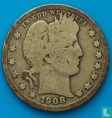 United States ¼ dollar 1908 (O) - Image 1