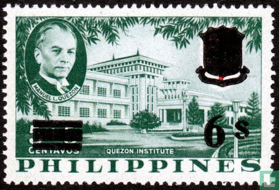 Quezon Institute with overprint