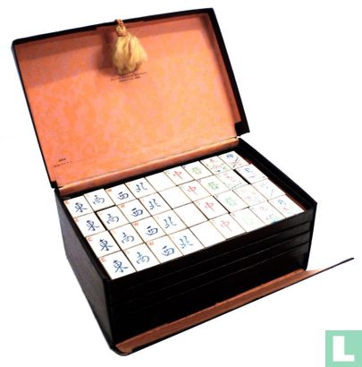 Mah Jongg Amerikaans merken Milton Bradley zwarte 5-laden doos - Afbeelding 2