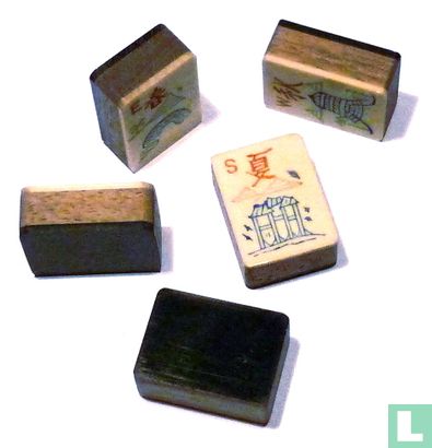 Mah Jongg Amerikaans merken Pung Chow houten zwarte 3-laden doos - Bild 3