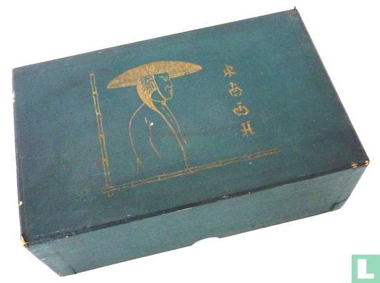 Mah Jongg Amerikaans merken Piroxloid kartonnen hoge doos met gouden Chinees - Image 1