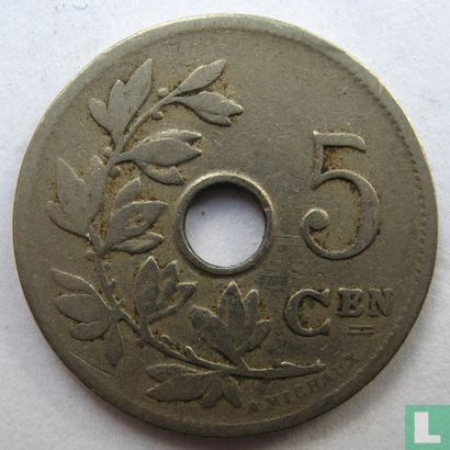 België 5 centimes 1905 (NLD - zonder kruis op kroon) - Afbeelding 2