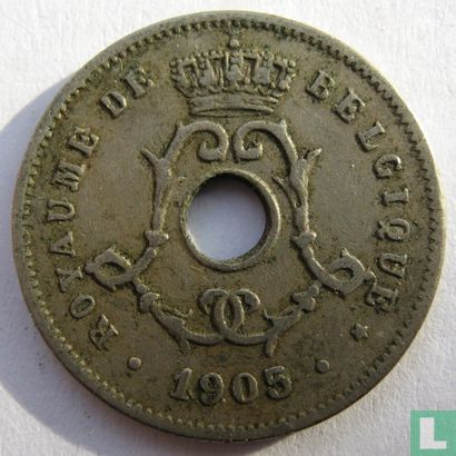 Belgien 5 Centime 1905 (FRA - A.MICHAUX - mit Punkt) - Bild 1
