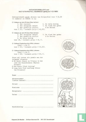 Intekenformulier voor niet-Striprofiel-abonnees (geldig tot 1-12-1983) - Afbeelding 1