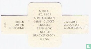 English bracket clock ± 1730 - Image 2