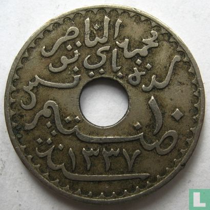 Tunesië 10 centimes 1919 (AH1337) - Afbeelding 2