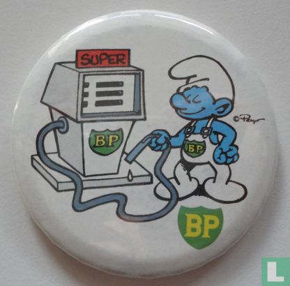 BP Super (Smurf as gas station attendant)