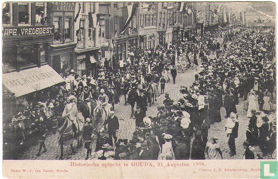 Markt Historische optocht te Gouda, 31 Augustus 1908