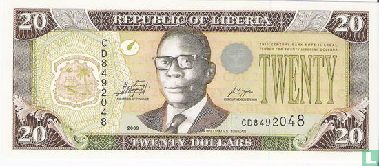 Liberia 20 Dollars - Afbeelding 1