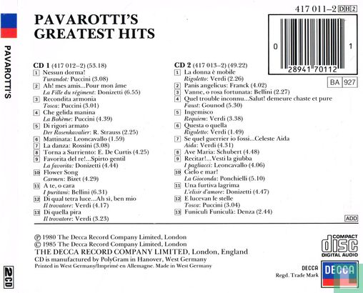 Pavarotti's Greatest Hits  - Afbeelding 2