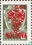 Sovjet-postzegel met opdruk