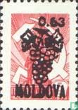 Soviet stamp with overprint