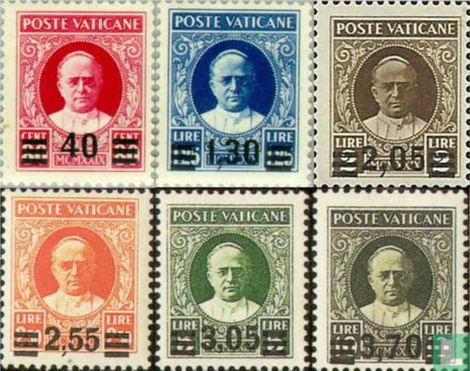 Pope Pius XI with overprint 