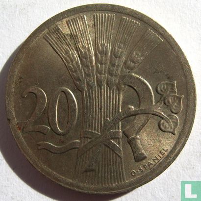 Czechoslovakia 20 haleru 1938 - Image 2