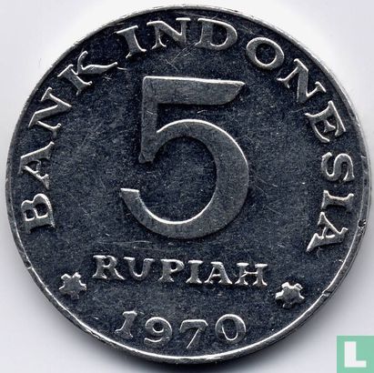 Indonesië 5 rupiah 1970 - Afbeelding 1