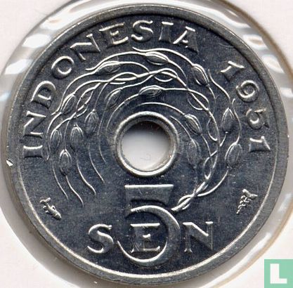 Indonésie 5 sen 1951 - Image 1