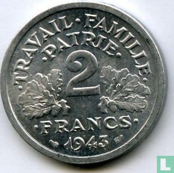 Frankrijk 2 francs 1943 (B) - Afbeelding 1