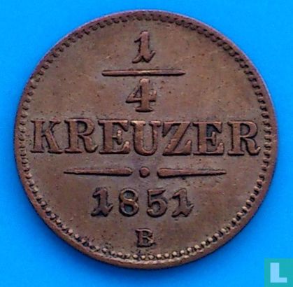 Oostenrijk ¼ kreuzer 1851 (B) - Afbeelding 1