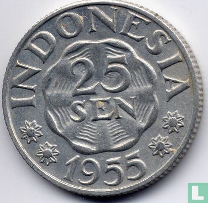 Indonésie 25 sen 1955 - Image 1