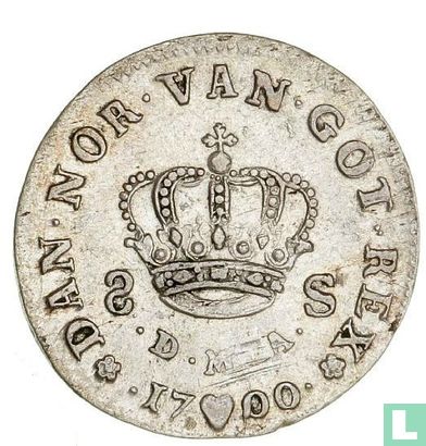 Dänemark 8 Skilling 1700 - Bild 1