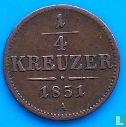 Oostenrijk ¼ kreuzer 1851 (A) - Afbeelding 1