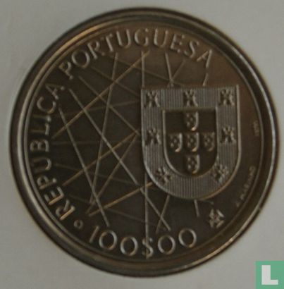 Portugal 100 escudos 1989 (koper-nikkel) "Discovery of the Azores" - Afbeelding 2