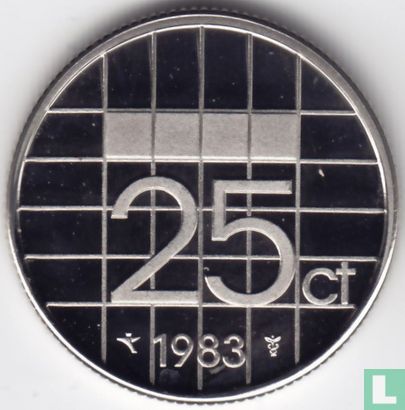 Netherlands 25 cents 1983 (PROOF) - Image 1