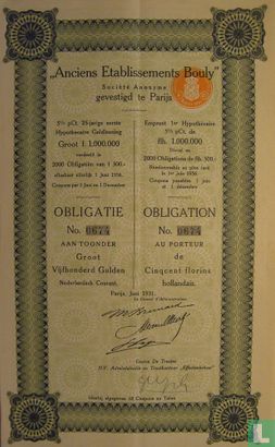  Hypothecaire geldlening Paris,500 gulden,1931