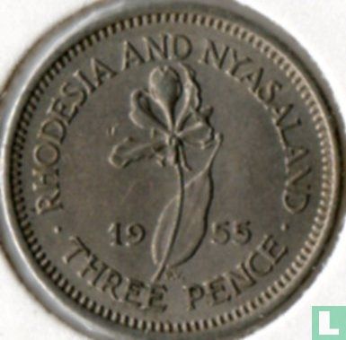 Rhodesië en Nyasaland 3 pence 1955 - Afbeelding 1