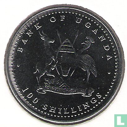 Uganda 100 shillings 2004 (staal) "Monkey with elf-like ears" - Afbeelding 2