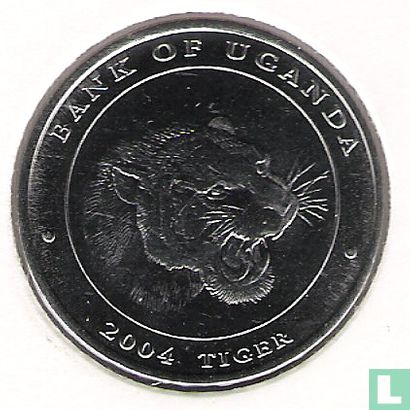 Uganda 100 shillings 2004 (staal bekleed met nikkel) "Tiger" - Afbeelding 1