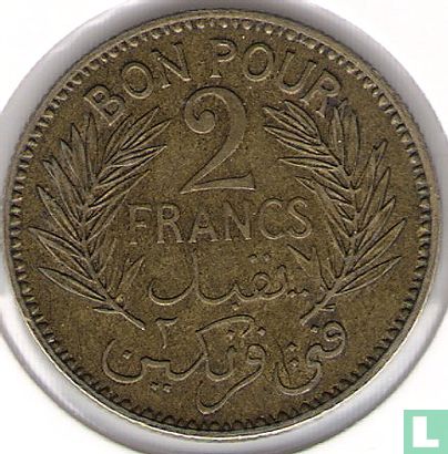 Tunisia 2 francs 1941 (AH1360) - Image 2