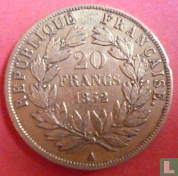 Frankrijk 20 francs 1852 - Afbeelding 1