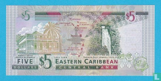 East. Caribbean 5 Dollars ND (2003) M (Monserrat) - Image 2
