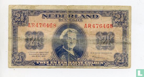 2,5 gulden Nederland 1945 - Afbeelding 1